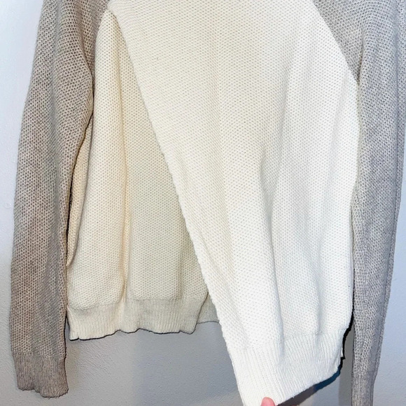 Madewell Province Cream & Tan Cross-back Pullover Knit Sweater Medium Women’s - Picture 8 of 13